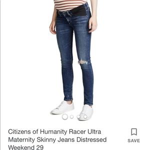 Maternity COH racer ultra skinny jeans size 27